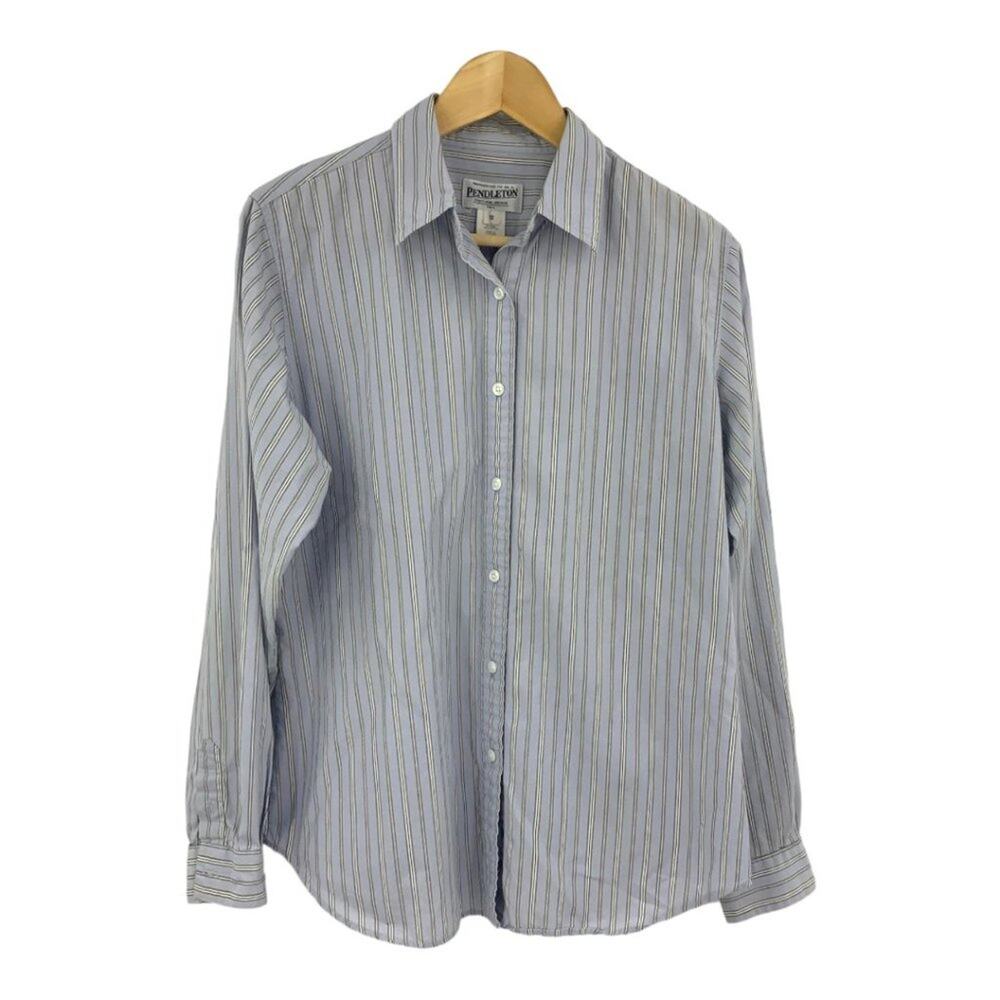 Pendleton 100% Cotton Blue Striped Button Down Co… - image 1